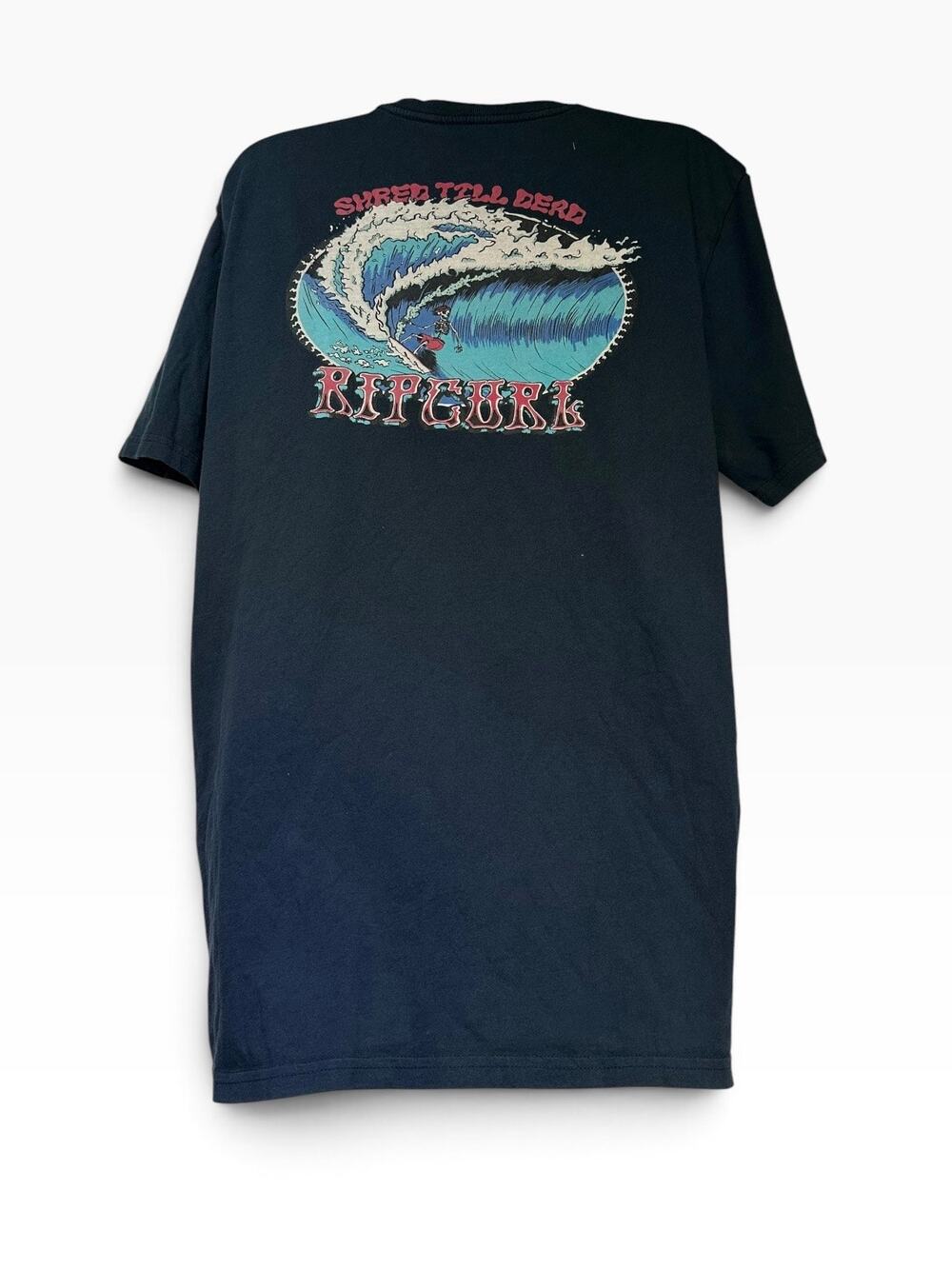 rip curl blue short sleeve shred till dead t-shirt Size XL